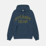 Stussy Gear Logo Blau Hoodie