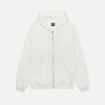 Stussy Logo Buana Zipper Weiß Hoodie