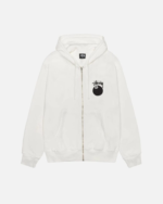 Stussy Logo 8 Ball Zipper Weiß Hoodie