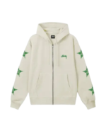 Stussy Logo Creme Zipper Hoodie