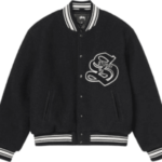 Stussy SS Logo Aesthetic Schwarze Jacke