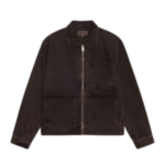 Stussy Logo Zipper Arbeits Denim Braun Jacke